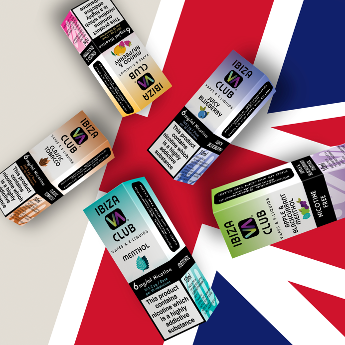 All Ibiza Club e-liquids are manufactured here in the UK